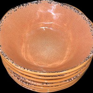 Tommy Bahama Coral Melamine Party Pastas Snacks Fruits Ice-cream Bowls 7pcs Set